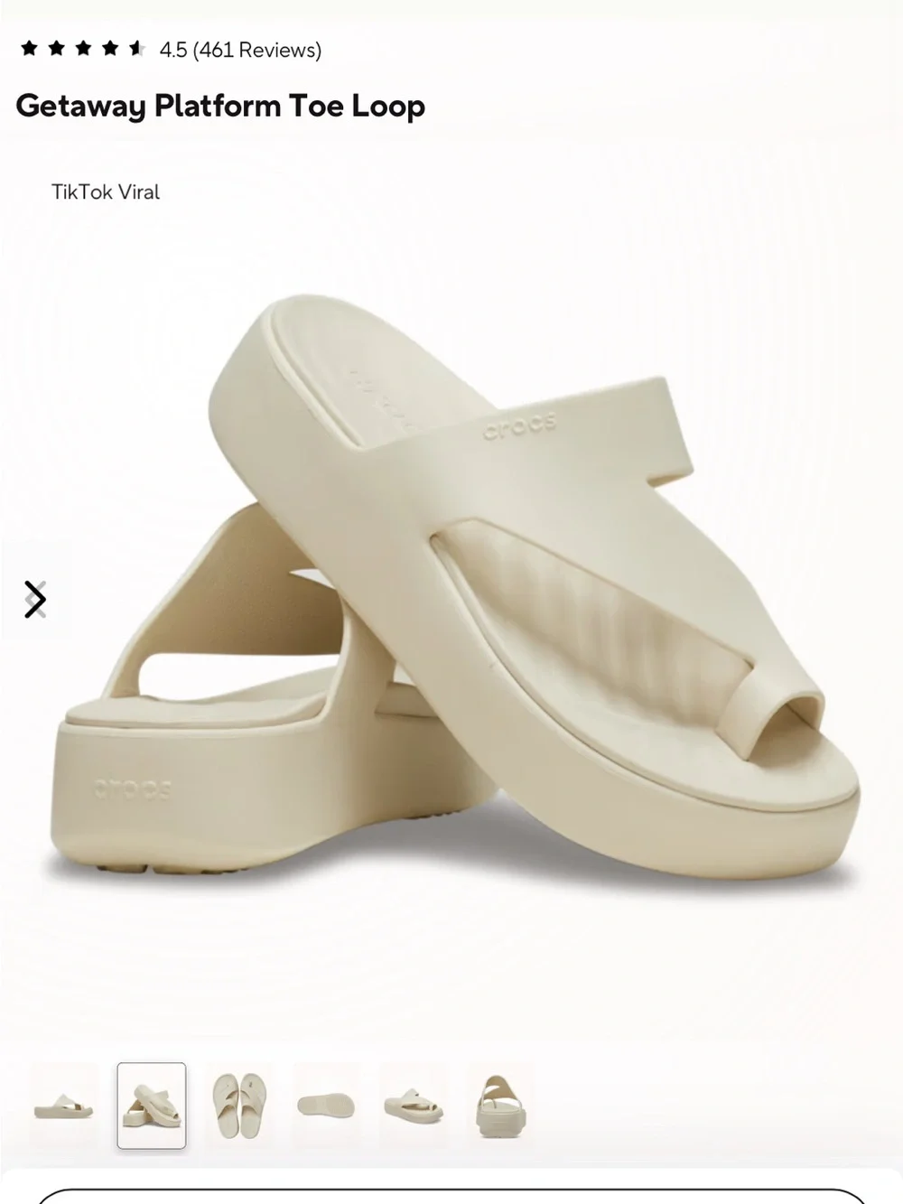 CROCS Women's Getaway Toe Loop Summer Sandals